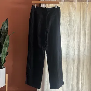 J. Crew Wide-leg Pleated Twill Trouser Dress Pants Career Black Minimalist NWT 6 thumbnail 7