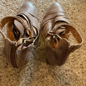 Charlotte Russe Taupe Strappy Ankle Booties thumbnail 3
