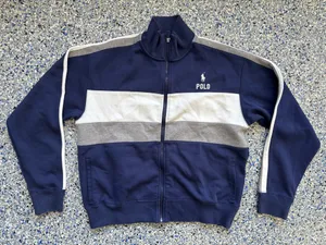Polo Ralph Lauren navy blue color-blocked track jacket thumbnail 1
