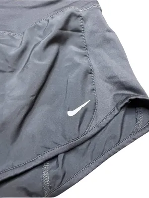 🏃 Nike Dri FIT Women’s Large 3” Running Athletic Shorts Lightweight Charcoal 🏃 thumbnail 2