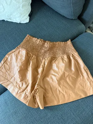 Pants Store Brown Leather Shorts thumbnail 2