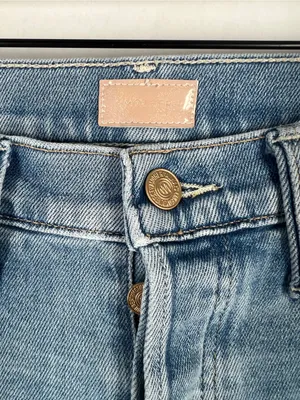 MOTHER‎ Tomcat Ankle Fray Jeans in Light Blue thumbnail 3