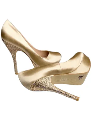 Steve Madden ☀︎︎ Partyy-R Glitter Crystal Platform Stilettos Pumps ☀︎︎ Champagne thumbnail 13