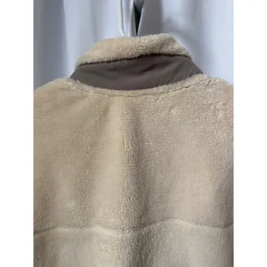 L.L.Bean Hi-Pile Fleece Pullover cream and gray size large thumbnail 12