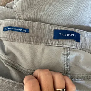 Talbots Womens‎ 16 High-Waist Straight-Leg Corduroy Pants Gray Stretch Cotton thumbnail 6