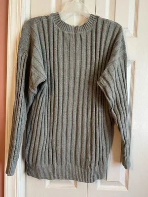 Hollister Gray Crew Neck Ribbed Sweater thumbnail 4