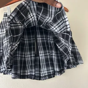 Dolls Kill Trickz N Treatz Black and White Plaid Pleated Mini Skirt Size Small thumbnail 3