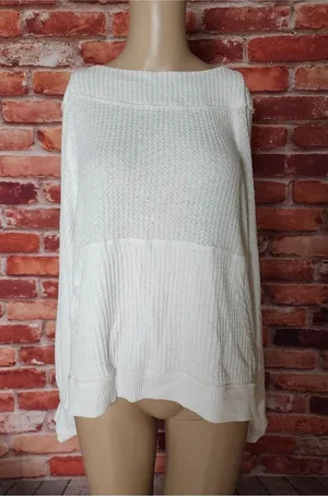 Free People Westend Thermal White Top Size Medium thumbnail 5