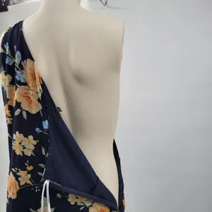 Lulus Elegant Admiration Maxi One Shoulder Dress XL Navy Floral Wedding Guest thumbnail 6