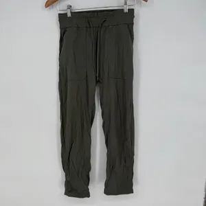 Lululemon Align Ribbed Jogger Pants Olive Green Size 4 Drawstring Pockets thumbnail 2