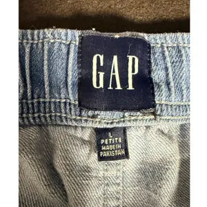 GAP Easy Jean Cargo Pants Large Petite Indigo Drawstring Utility Pockets thumbnail 4