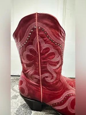 Old Gringo Shay Red Embroidered Studded Western Ankle Boots Size 9 thumbnail 11