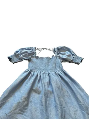 Hill House Athena Nap Dress Light Blue Babydoll Mini Dress Puff Sleeve Fairycore thumbnail 3