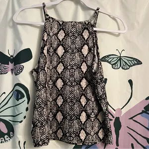 Caution to the Wind High neck snake print tank thumbnail 2