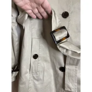 Banana Republic Womens XS Trench Coat Tan Khaki Belted Button Front‎ Epaulettes thumbnail 9