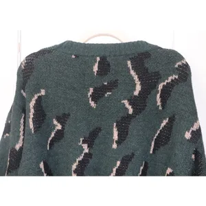 Lumière Green Leopard Print Knit Crewneck Sweater thumbnail 6