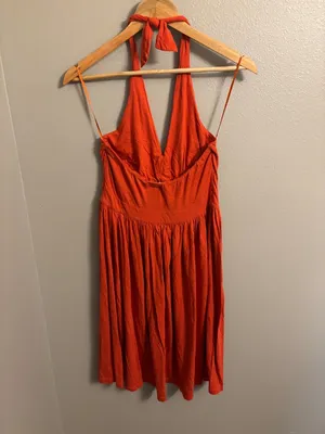 Jones New York Orange Halter Dress thumbnail 3