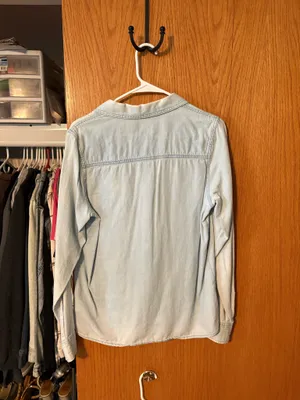 Jones New York Light blue button down top thumbnail 3