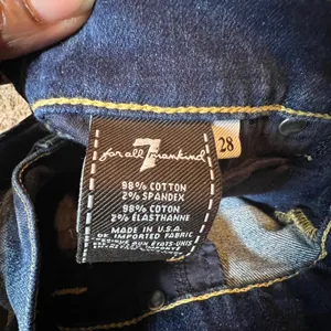 7‎ For All Mankind The Relaxed Skinny Distressed Blue Jeans Size 28 Made in USA thumbnail 4