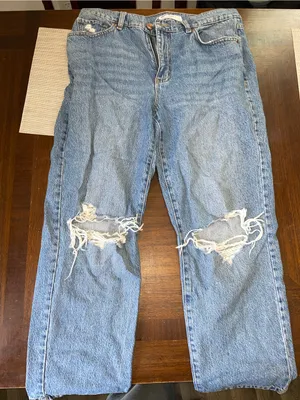 Garage Denim Vintage Straight Distressed Jeans Women’s Size 11 Light Wash thumbnail 1