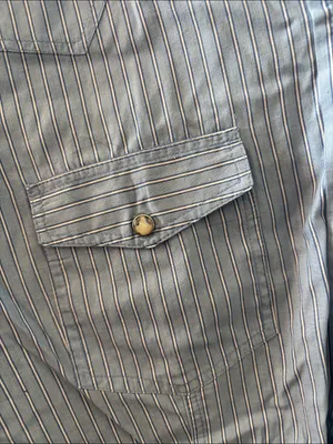 GAP Ladies Blue and White Striped Snap Front Shirt Medium thumbnail 2
