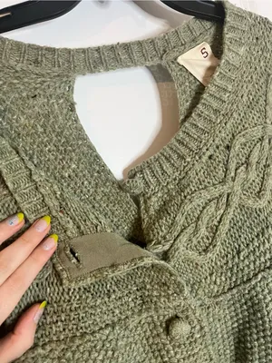 Far Away From Close Wool Blend Crossback Sweater Anthropologie Cable Cardigan S thumbnail 4