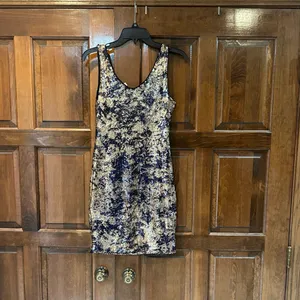 Soprano Sleeveless Metallic Gold Festive Party Mini Dress Size Small Fitted HOCO thumbnail 5