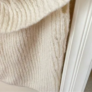 Reformation Satine Sleeveless Foldover Sweater in White Ivory Cream Size Large thumbnail 4