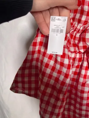 Old Navy Womens Red Gingham Linen Blend Halter Top New Small thumbnail 4
