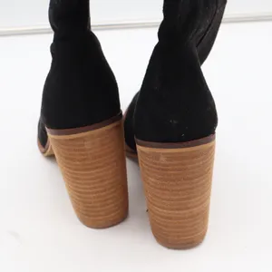 Mi.iM Womens Black Faux Suede Over The Knee Block Heel Boots Size 9 Pointed Toe thumbnail 6