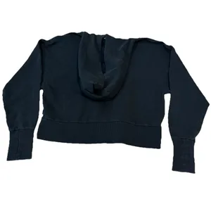 Joy Lab Dark Teal Blue Athletic Crop Sweatshirt Hoodie Size Large thumbnail 4