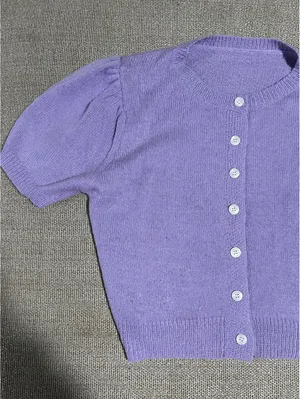 Purple Short Sleeve Sweater Size M thumbnail 2