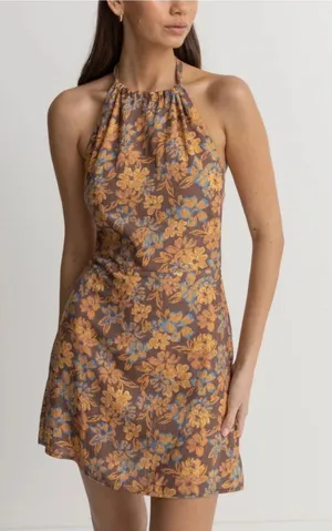 Rhythm Oasis Floral Halter Mini Dress thumbnail 1