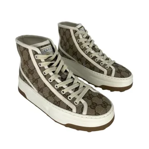 Gucci GG Canvas‎ Platform High Top Sneakers Beige Size 37.5 thumbnail 8