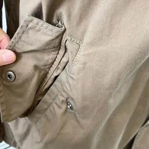 Club Monaco Womens Jacket‎ Hooded Lightweight Casual Utility 100% Cotton Brown S thumbnail 6