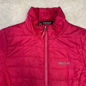 Marmot Full Zip Pink Puffer Jacket Size S thumbnail 2