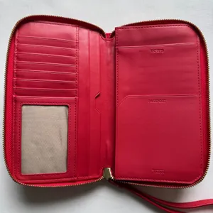 TUMI Vista Nylon Zip-Around Wristlet Strap Travel Wallet Red 4.5" X 7.5" thumbnail 4