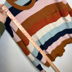 Madewell Thompson Womens Striped‎ Crewneck Sweater Long Sleeve Size S Pocket thumbnail 4
