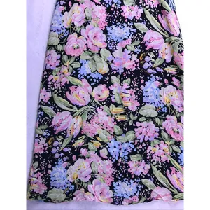 Jones New York Sport Skirt Women 8 Black Floral Rayon Midi Casual thumbnail 5