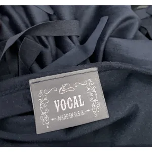 Vocal Tunic Top Size XL Gray Faux Suede Fringed Silver Studded Whimsigoth Punk thumbnail 6