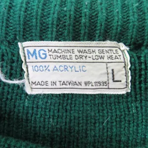MG 1980s Vintage Sweater Green & Yellow Argyle Knit Sweater Large XL Crewneck thumbnail 4