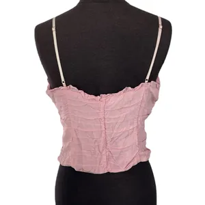 For Love & Lemons Palmetto Corset Cami Lace Up Tank Top Baby Pink Women’s Small thumbnail 3