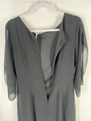 Grace Karin Black Chiffon Split Sleeve Shift Dress Size S NWT thumbnail 9