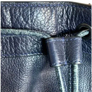 Coach Mickey Navy Blue Pebbled Leather Drawstring Bucket Bag Crossbody Classic thumbnail 15