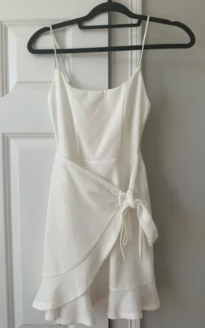 Lucy in the Sky White Wrap Dress thumbnail 1