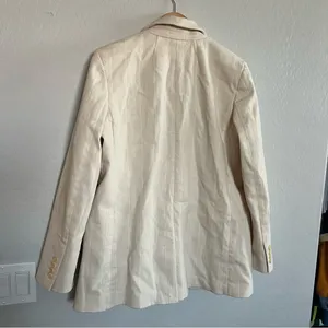 J. Crew Alfie Cream Blazer Jacket In Denim Stripe thumbnail 7