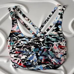 Lululemon Size 6 Multicolor Energy Bra Longline Strappy Sports Bra With Crisscro thumbnail 1