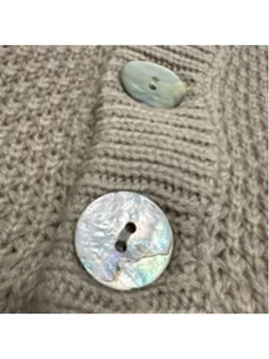 Women’s Half Button Down Sweater from Anna-Kaci L Oatmeal Beige Tan Oversized thumbnail 9