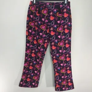 I.AM.GIA Womens Rylee Cropped Pants Black Pink‎ Hearts Stretch XS thumbnail 3