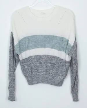 Garage Womens Colorblock Striped Pullover‎ Sweater Size XS Long Sleeve Casual thumbnail 1